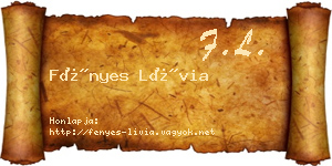 Fényes Lívia névjegykártya